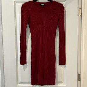 Express burgundy sweater dress